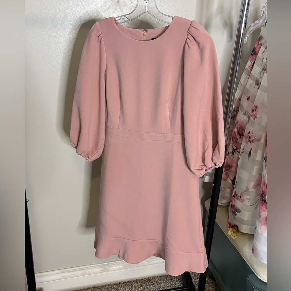 Ann Taylor pink ruffle flounce dress size 4